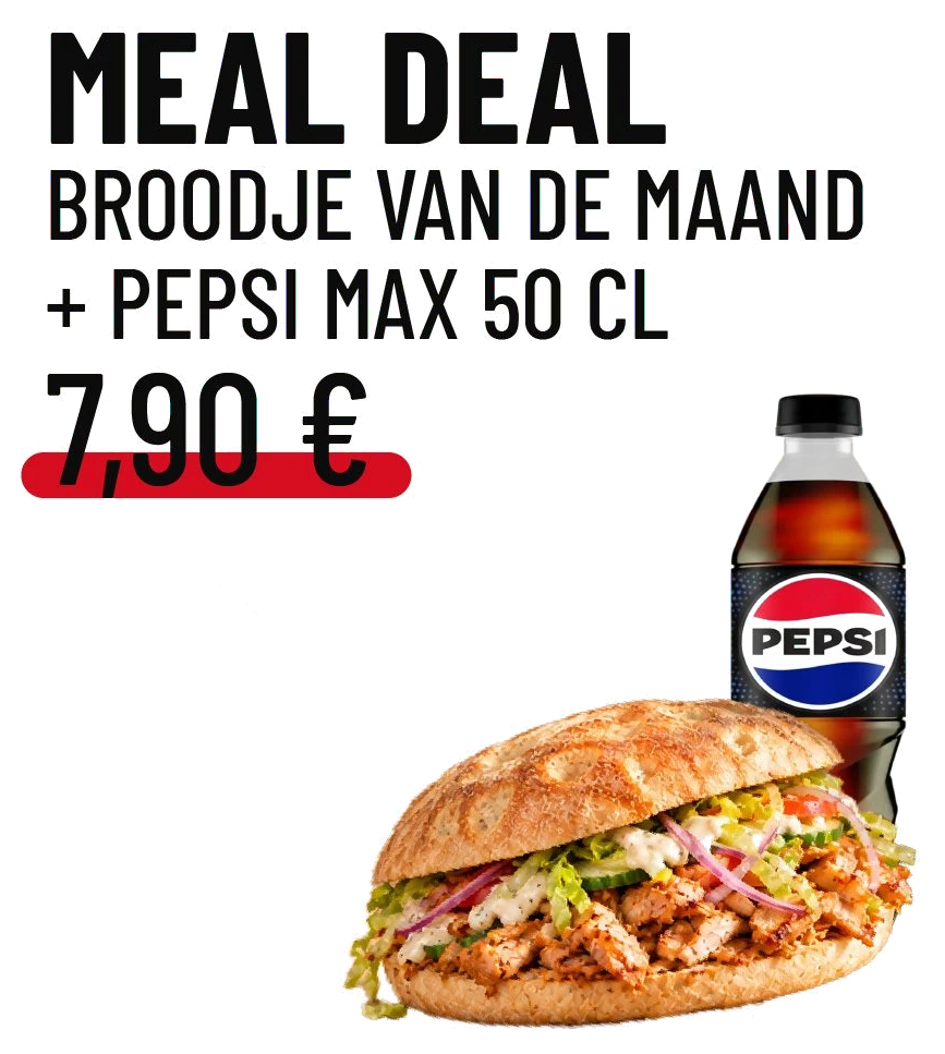 Meal Deal: broodje van de maand en Pepsi Max 50 cl voor 7,90 €