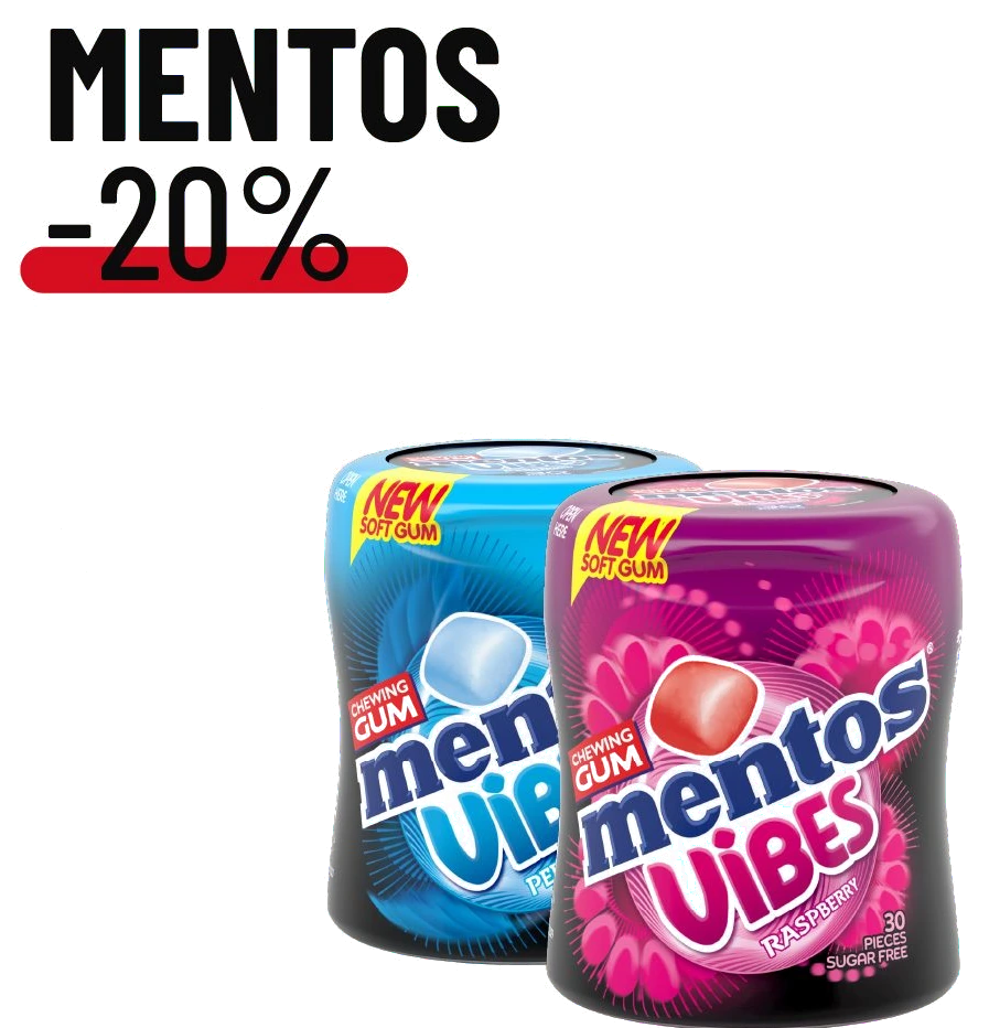 Mentos kauwgom: -20%