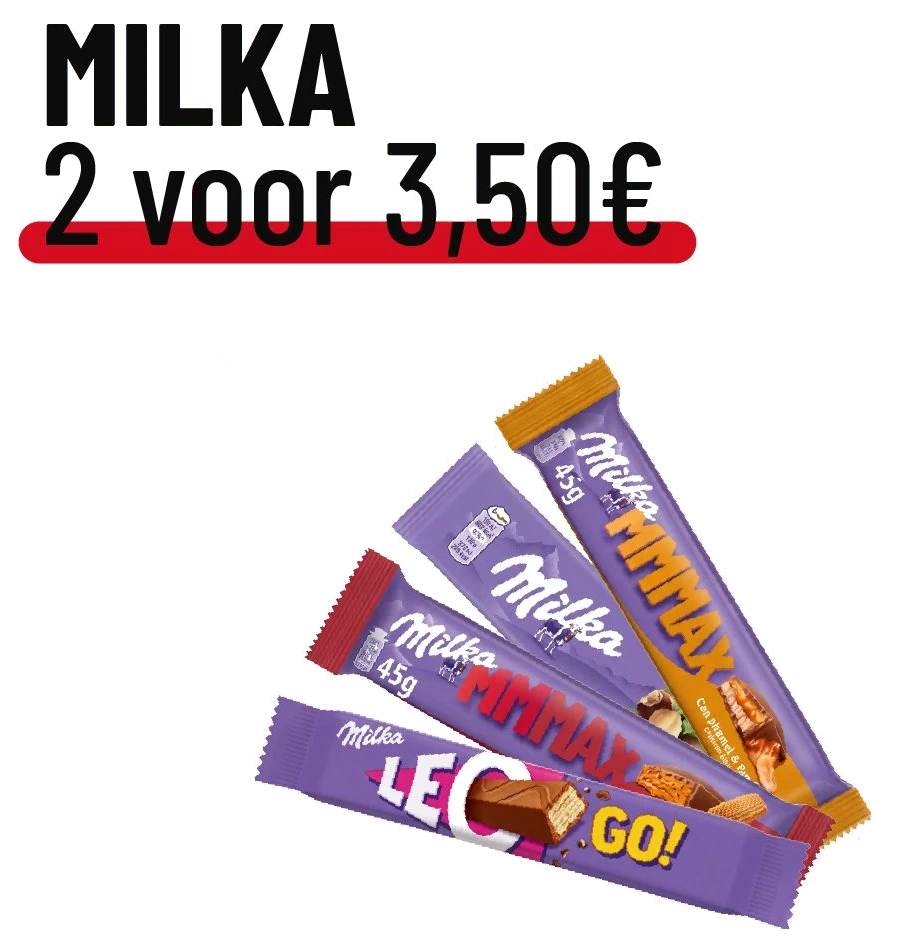 Milka-repen: 2 voor 3,50 €