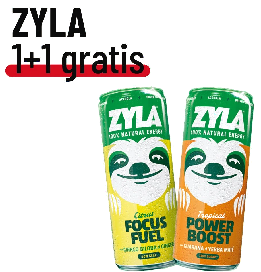 ZYLA energiedrank: 1+1 gratis