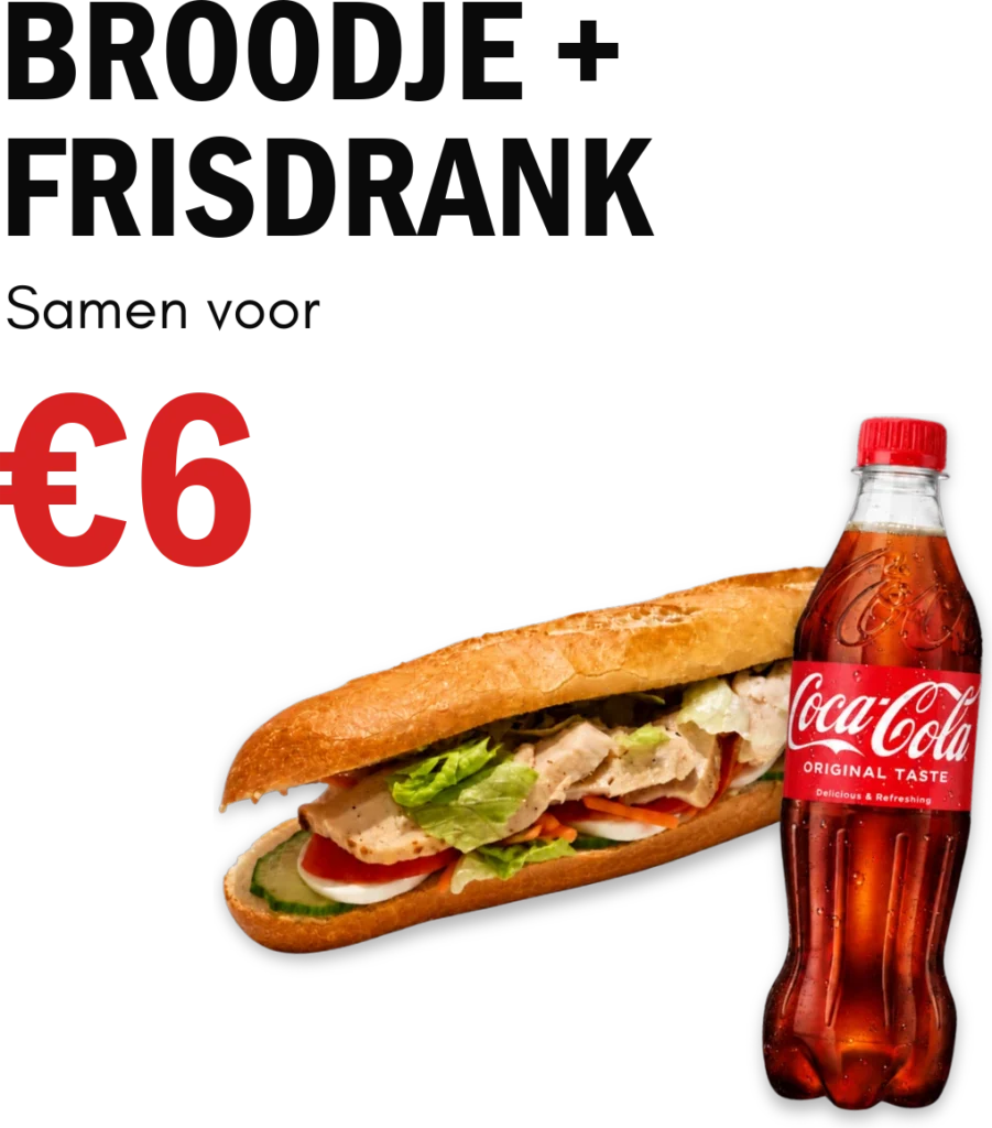 Meal deal in Herk-de-Stad: broodje met frisdrank samen voor 6 €